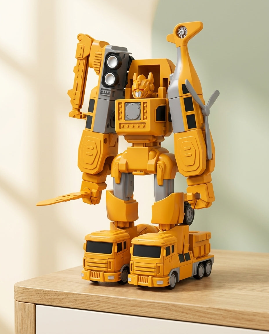 The Mighty Builder Squad | 7-in-1 Magnetic Transforming Construction Crew