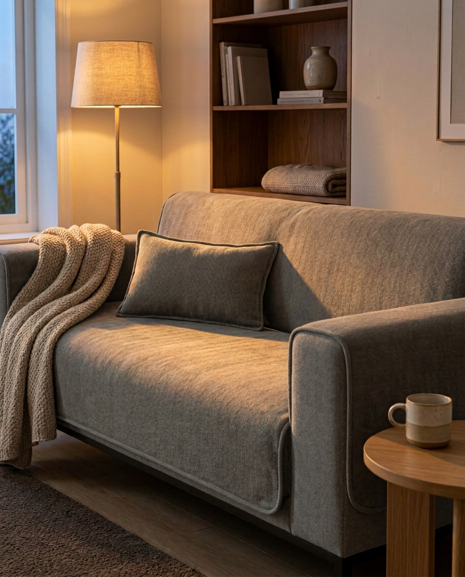 Non-Slip Fleece Sofa Cover | Couch Protector Mat