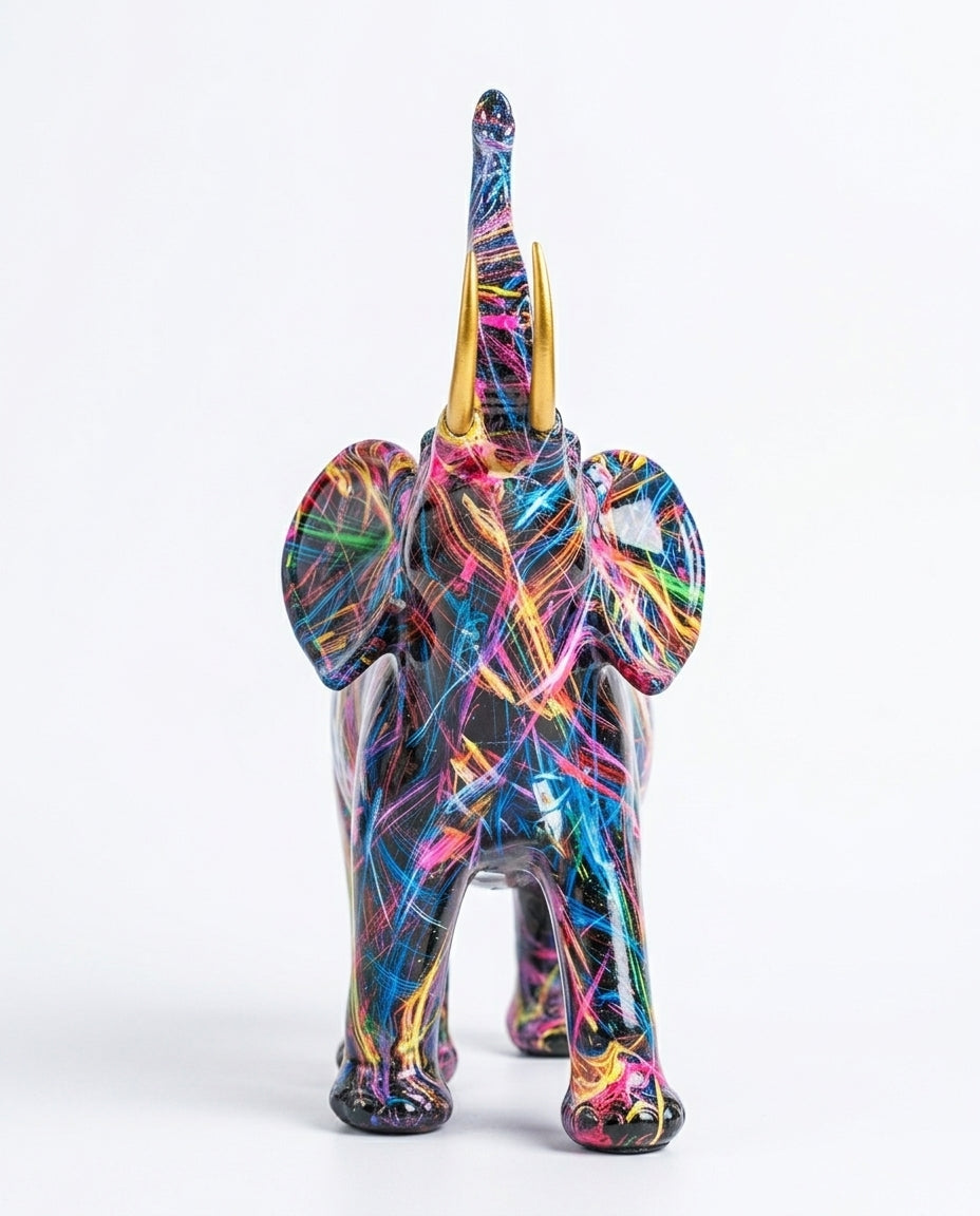 Graffiti Elephant Figurine | Urban Art Home Décor Sculpture