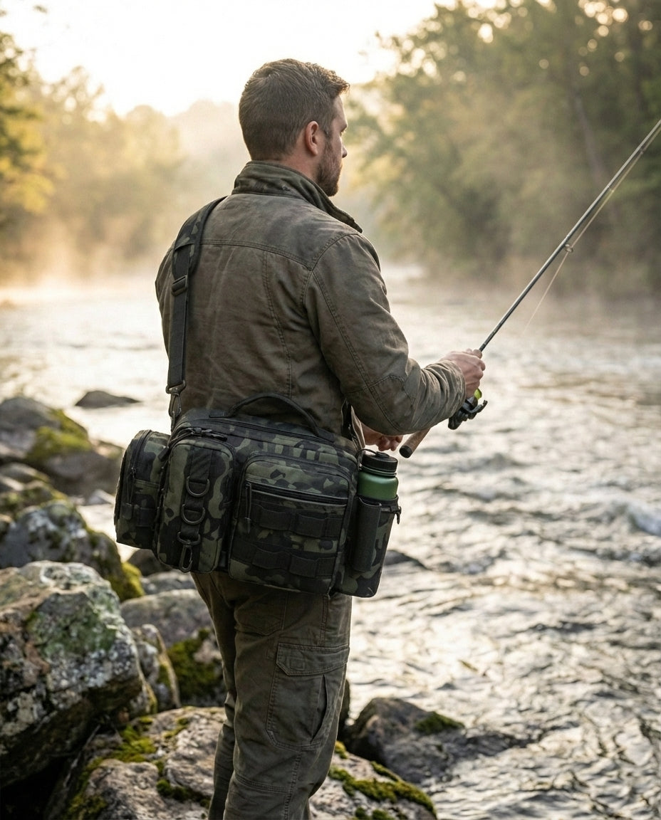 Fishing Shoulder & Waist Bag | Rod Holder Tackle Bag