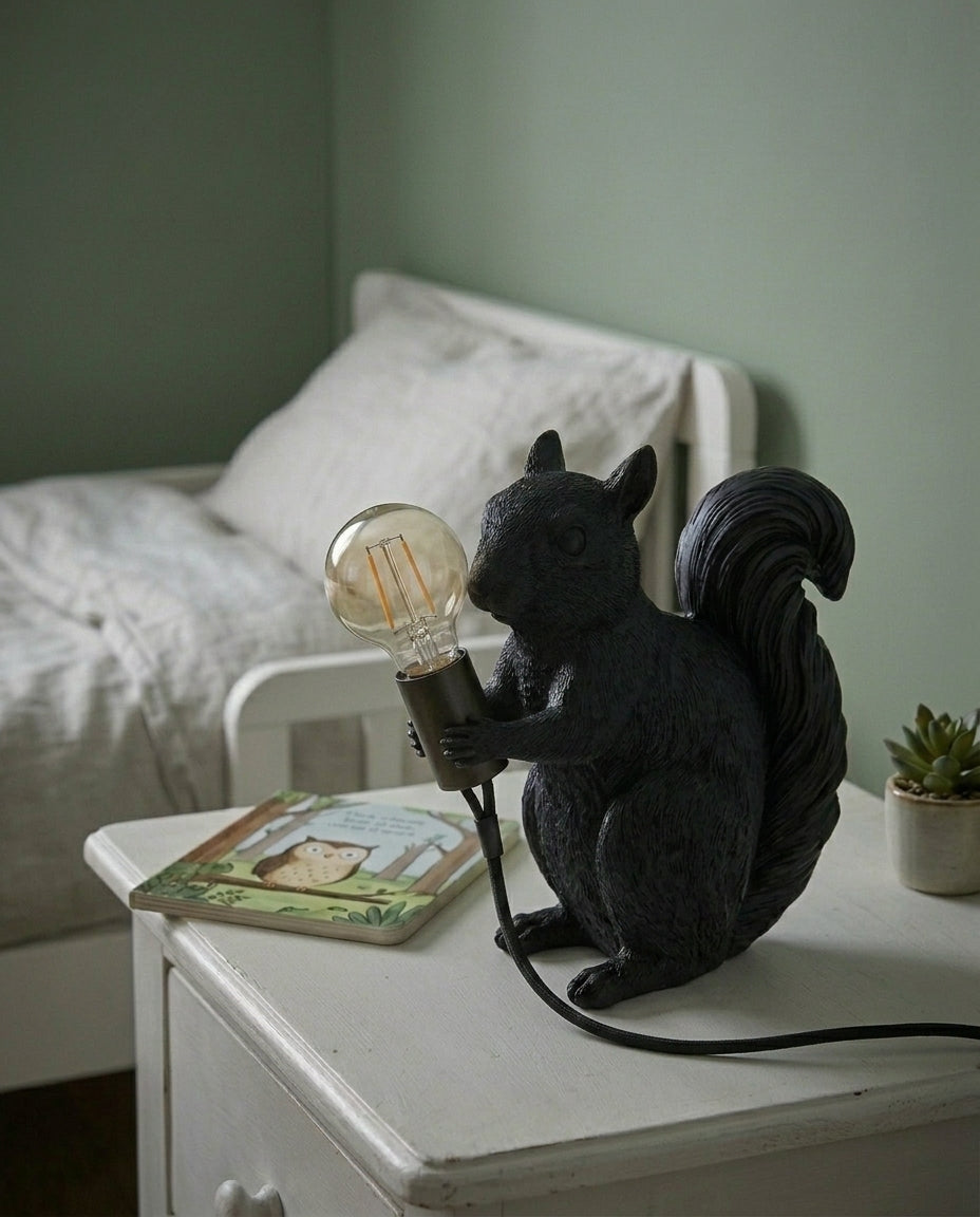 LED Squirrel Table Lamp | Warm Light for Kids' Rooms