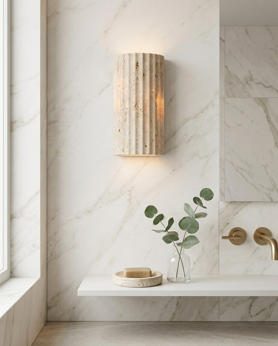 Natural Stone LED Wall Sconce | Warm Glow Wall Light