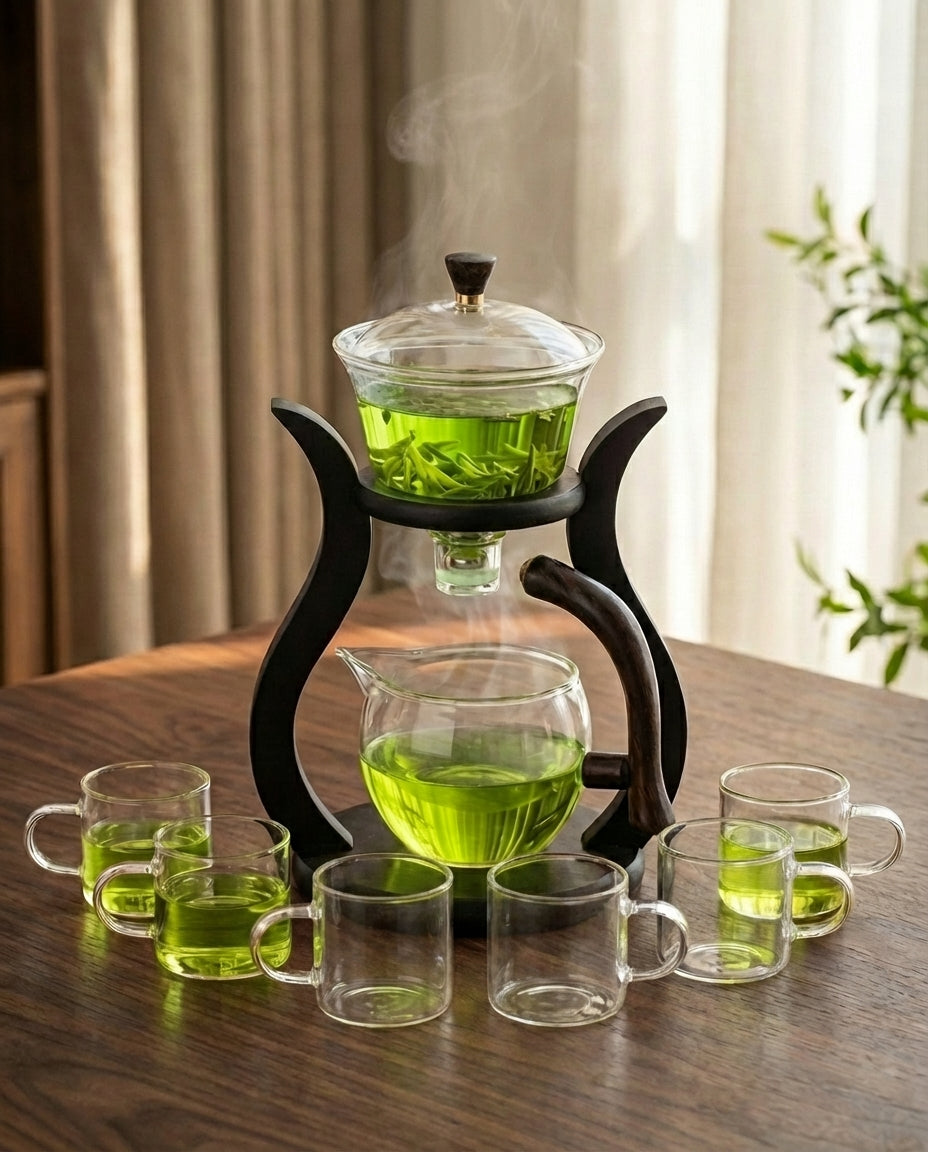 Pour-Over Glass Teapot Set | Magnetic Infuser & Drip Control