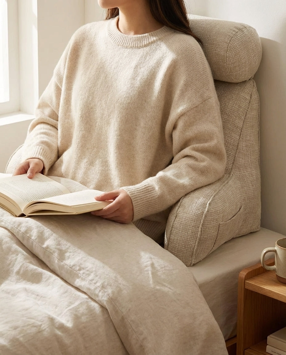 Back Rest Pillow with Arms & Headrest | Lumbar Support Cushion