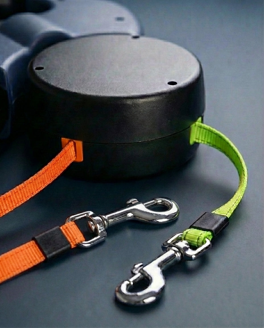 Dual Dog Lead | Retractable Double Dog Lead for Two Dogs