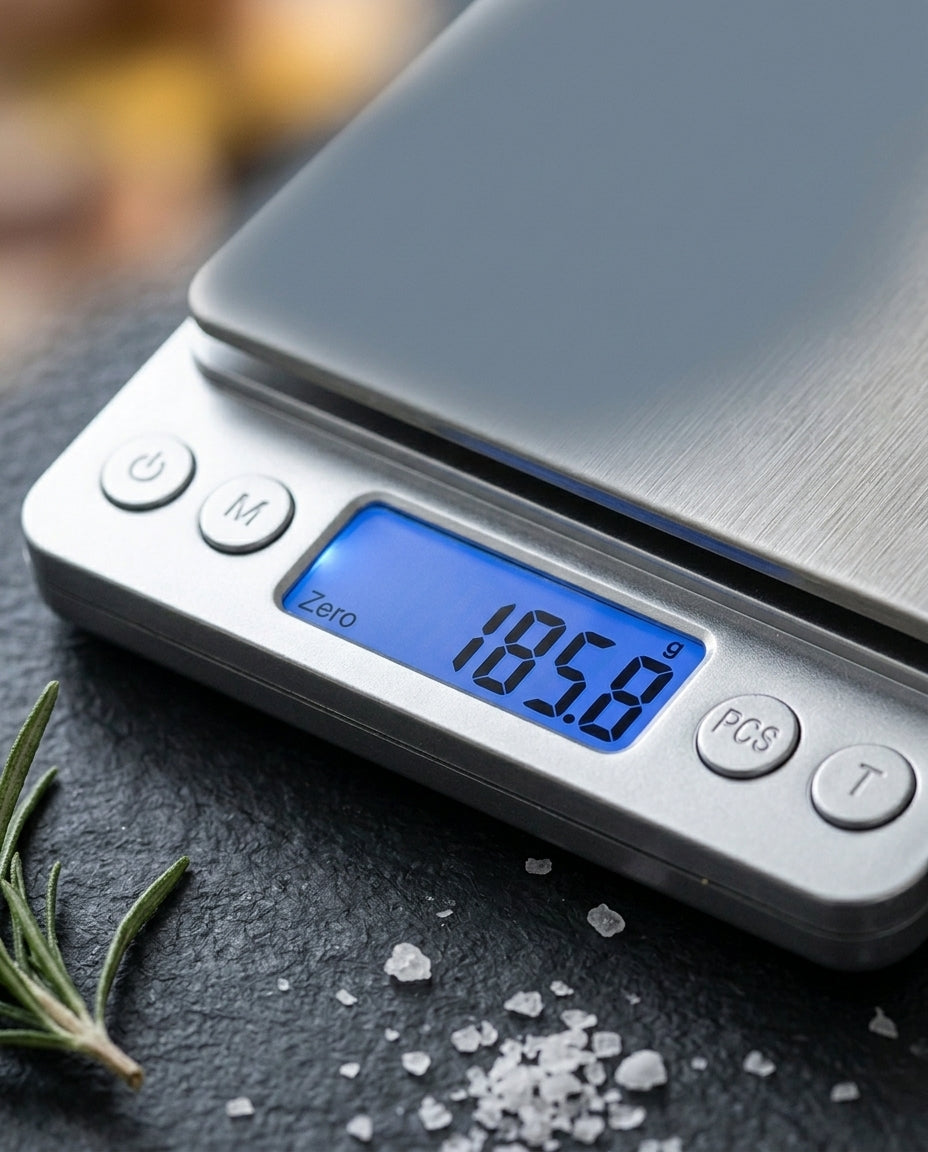 Digital Kitchen Scale | Stainless Steel | 0.1g–3kg