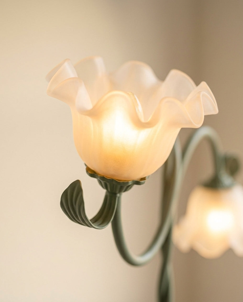 LED Floor Lamp Calla Flower Design | Matte Green
