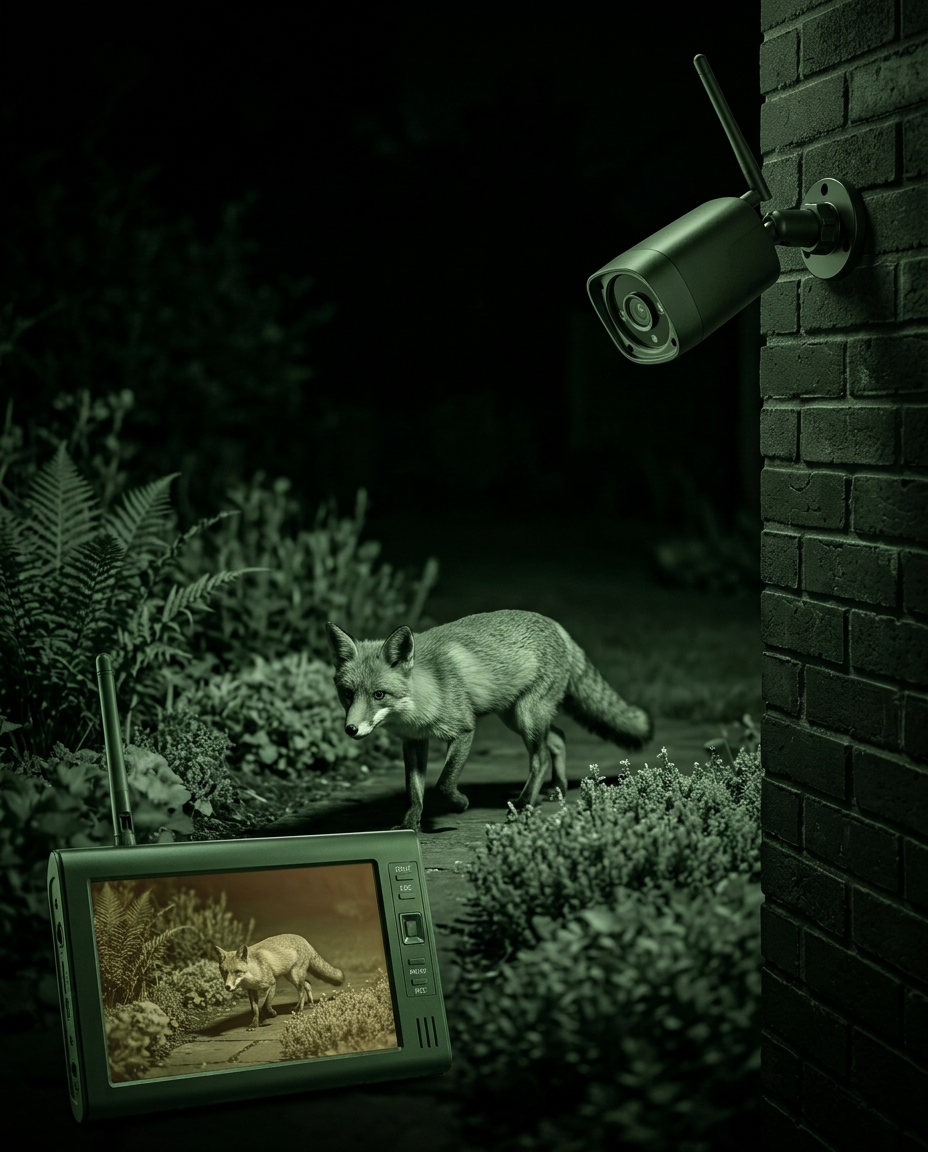 Wireless Security Camera System | 4-Camera 7" HD Monitor