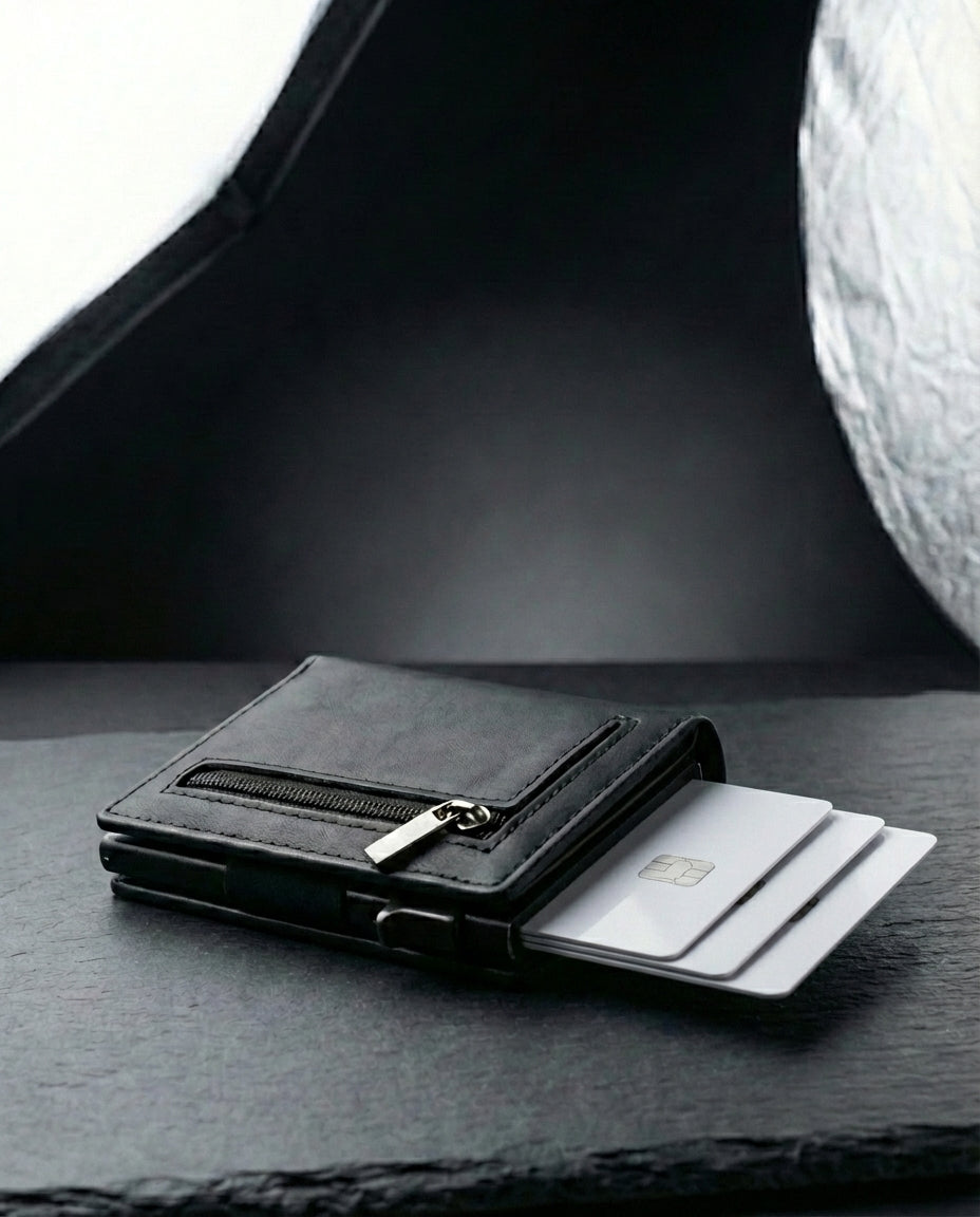 RFID Blocking Slim Wallet – SlimVault Card Carrie