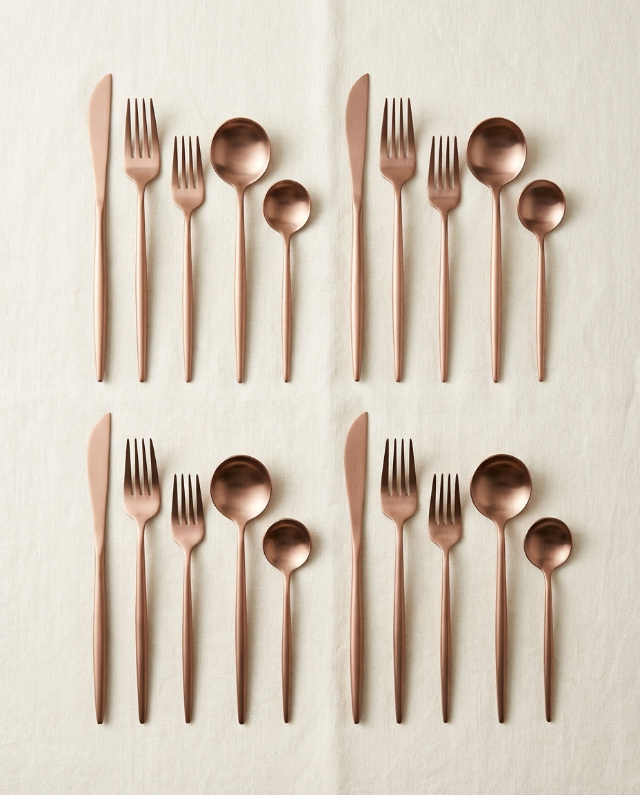 Minimalist Cutlery Set – Matte Finish Flatware for 4–16