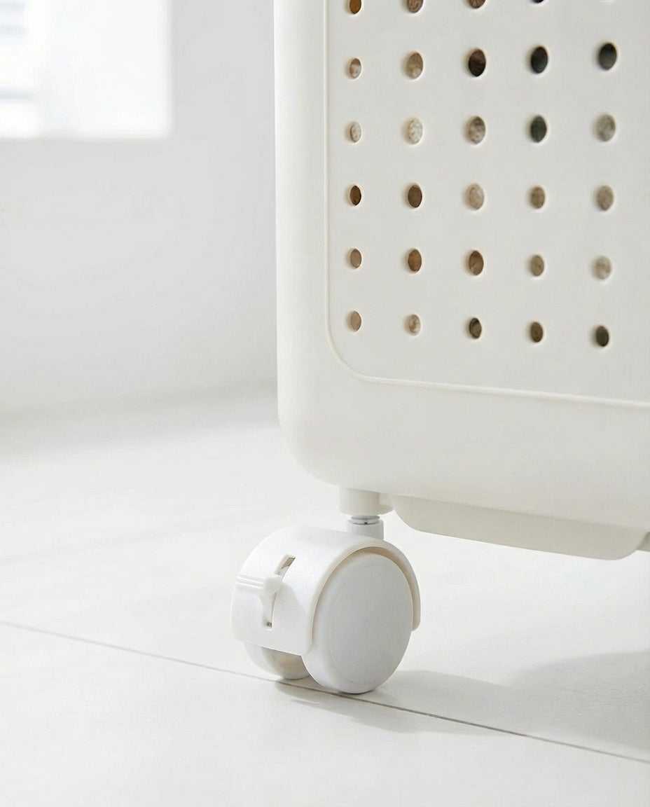 Foldable Laundry Basket on Wheels | Roll & Store