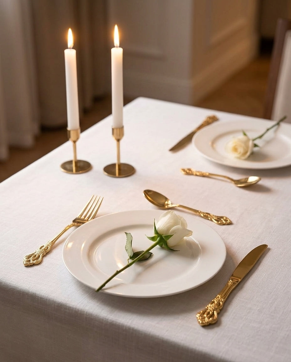 Gold Cutlery Set 24-Piece – Ornate Handle Flatware