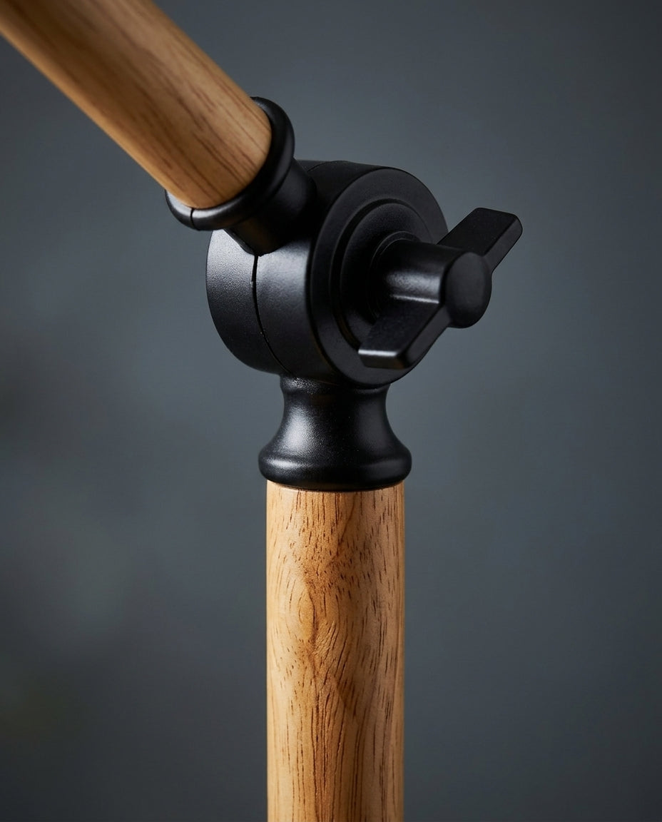 Nordic Wood LED Desk Lamp – Adjustable Arm & Touch Dimmer