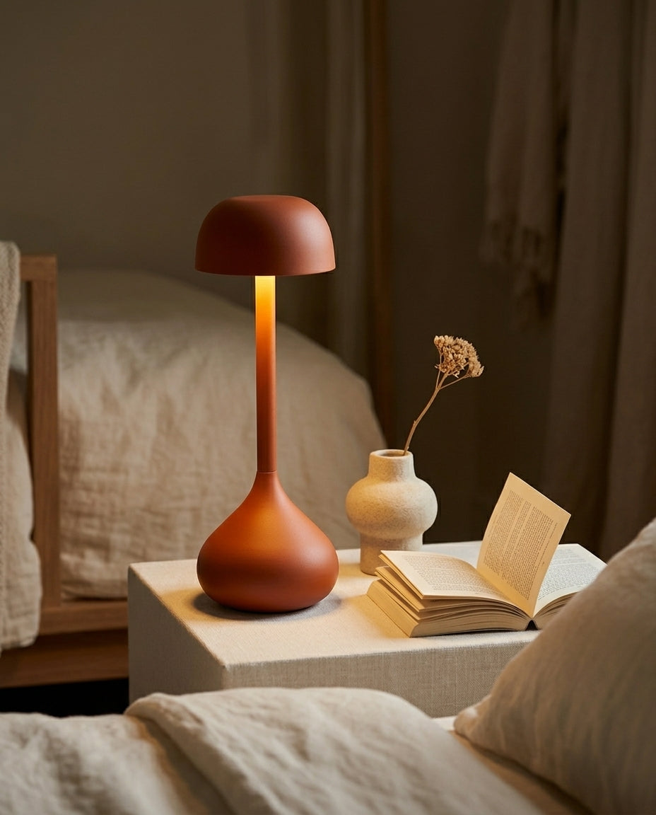 Wireless Dimmable Mushroom Table Lamp | Rechargeable