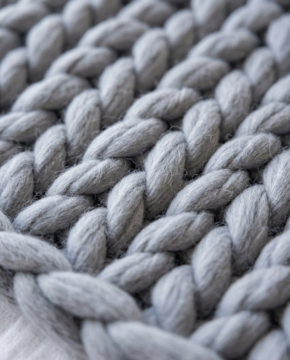 Chunky Knit Blanket XL – Handmade Arm Knit Throw