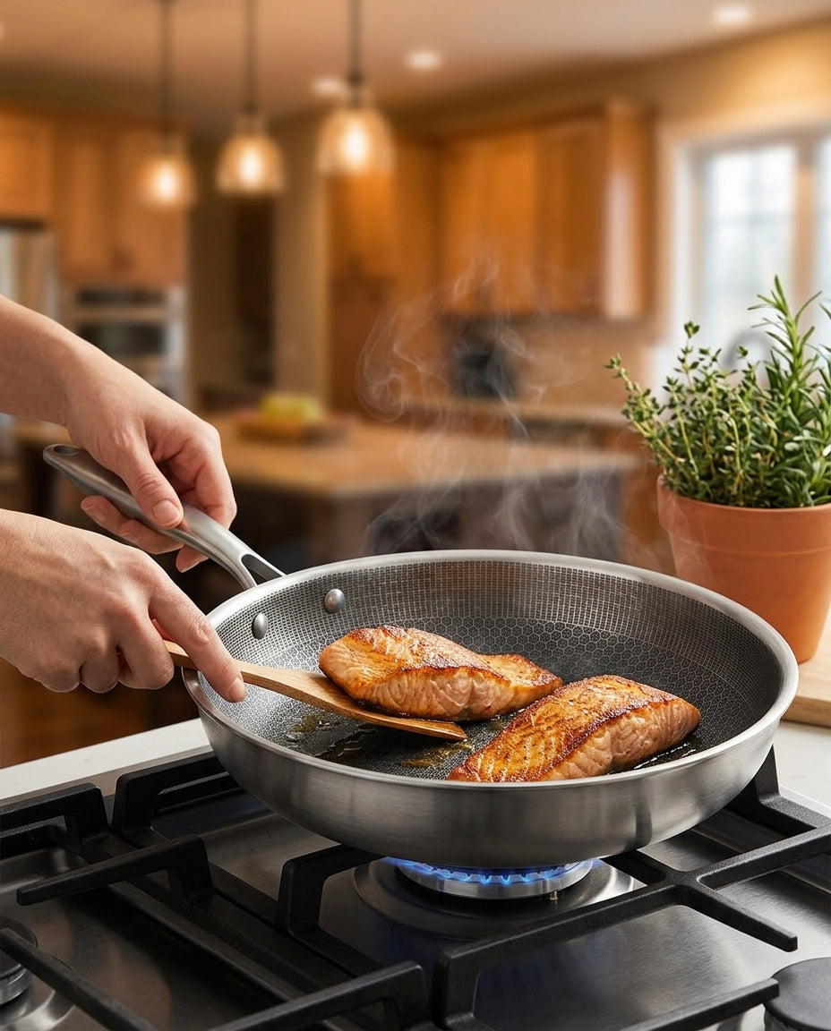 Stainless Steel Non-Stick Frying Pan | PixelCook Pro 30cm