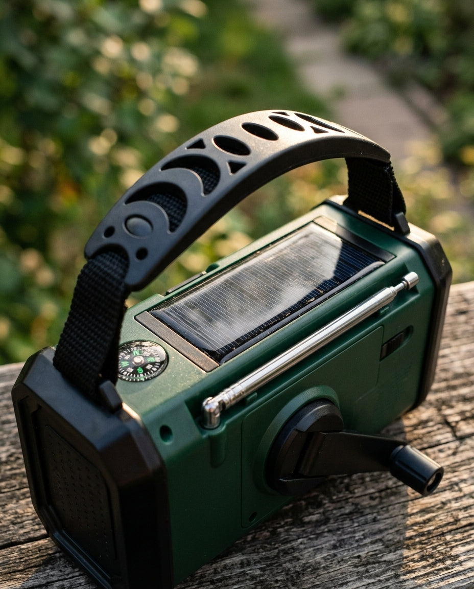 Emergency Hand Crank Radio | 10000mAh Solar Flashlight