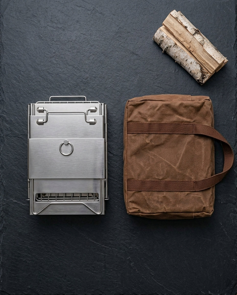 Folding Wood Burning Camp Stove | Portable Outdoor Cooker