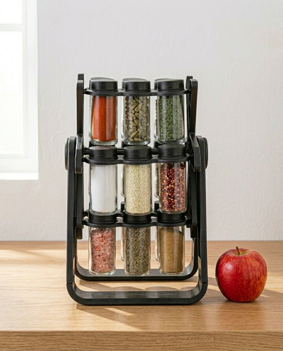 Rotating Spice Rack Organiser | 16-Jar Kitchen Carousel