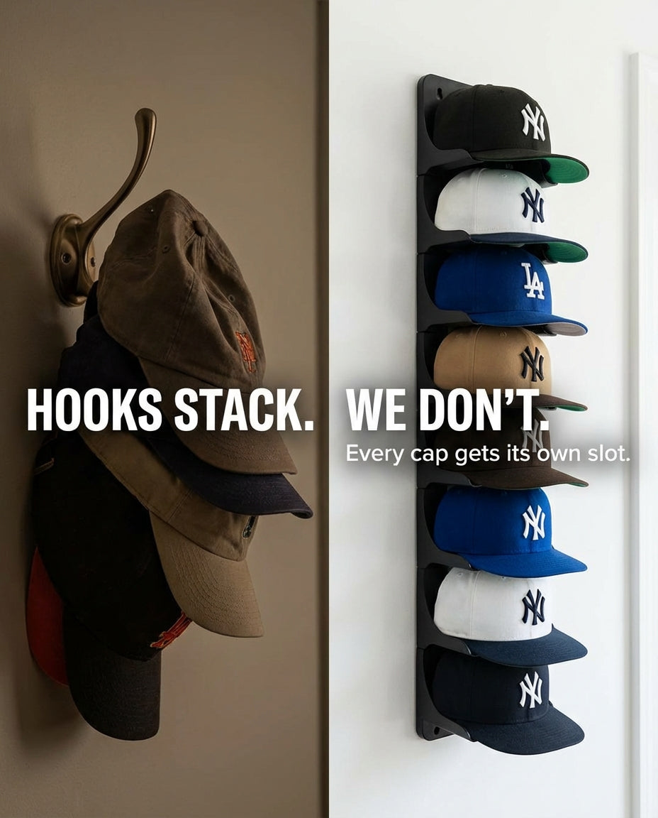 CapStack Pro – Vertical Hat Display Rack