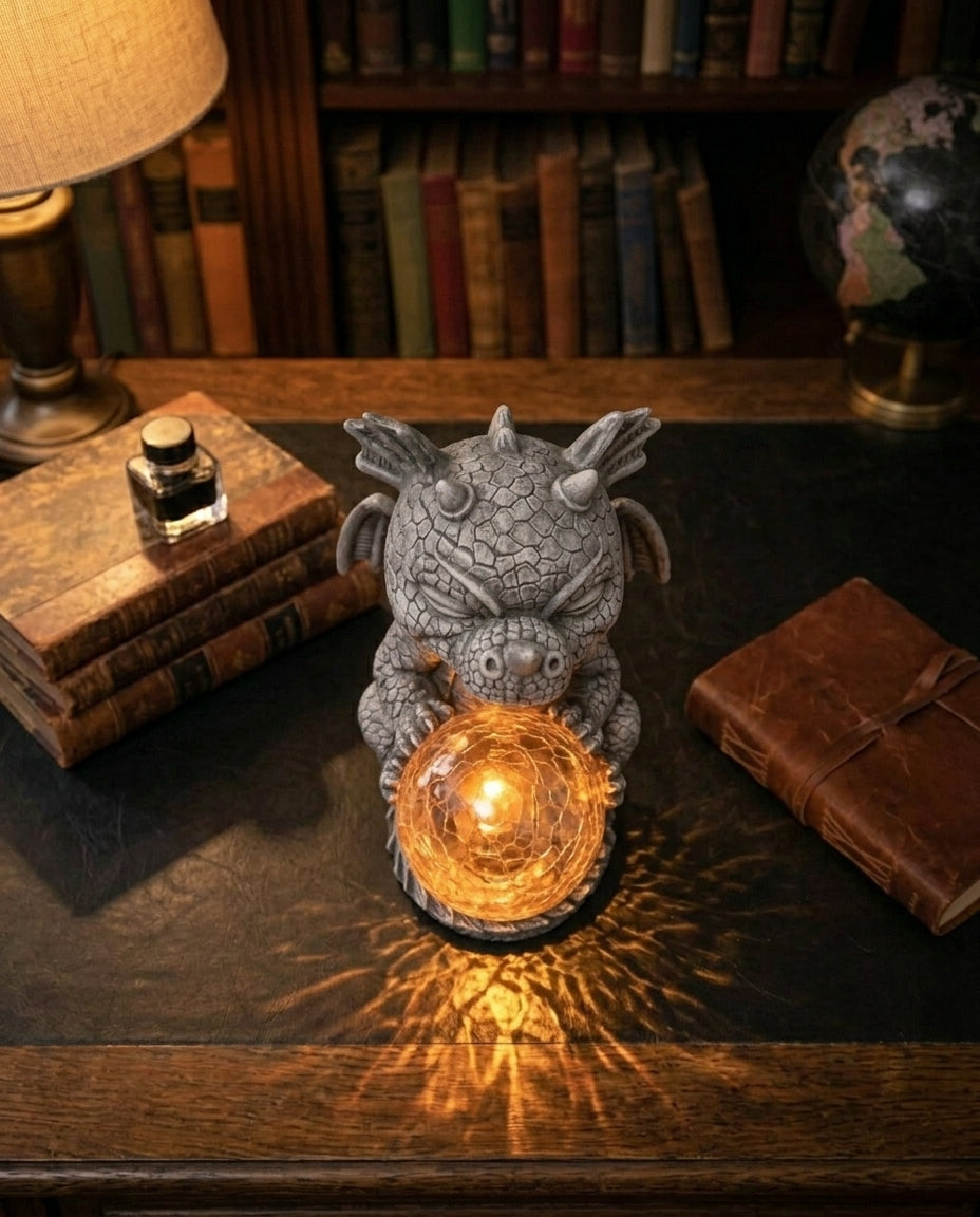 Dragon Orb LED Table Lamp – Warm Glow for Home & Office