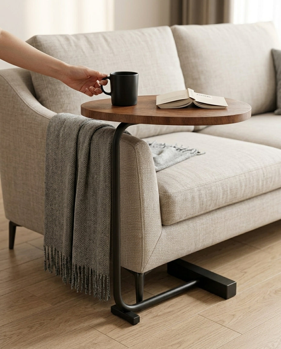 Compact Side Table for Living Room | Slimline Arc