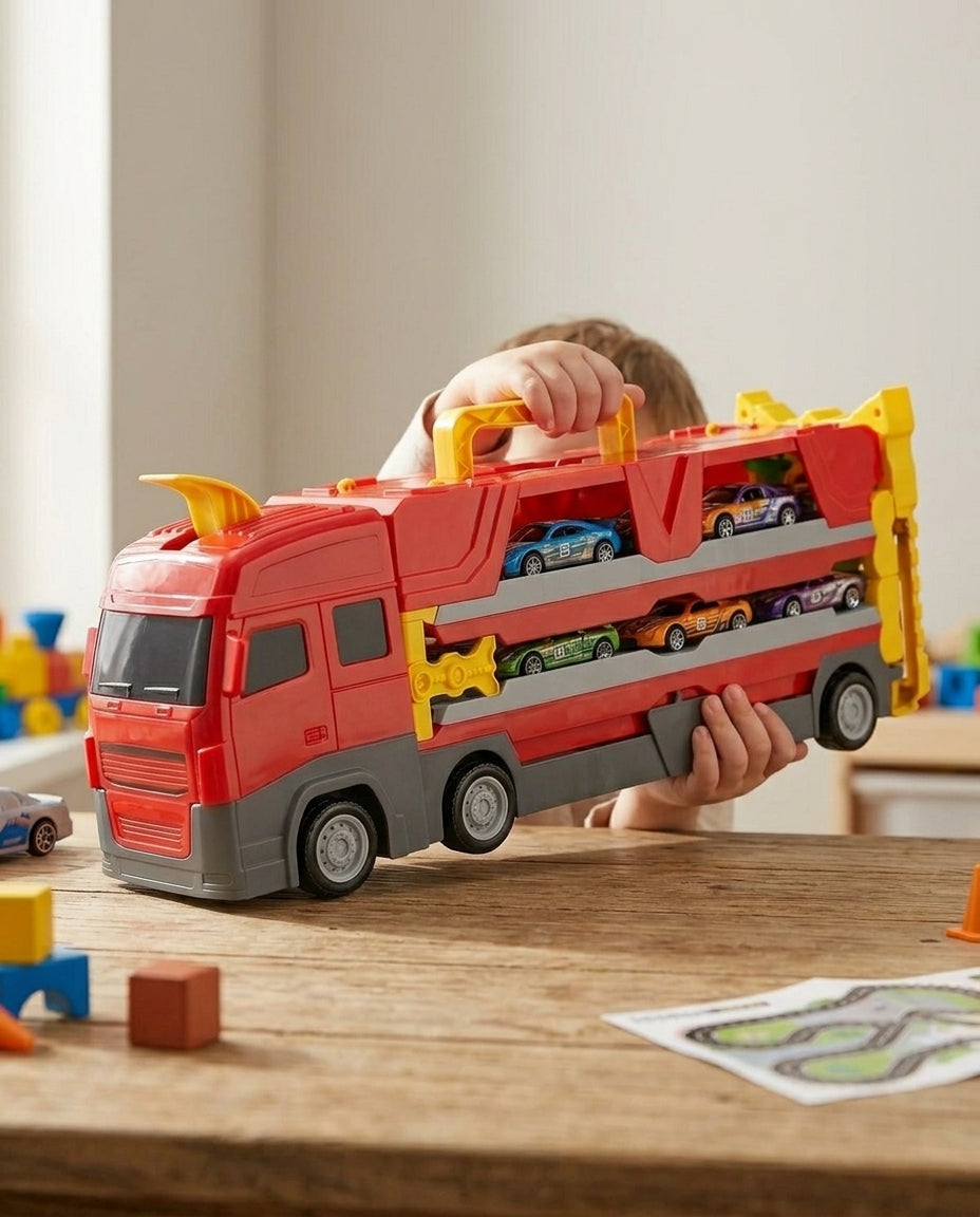 Race Track Hauler Truck Set | Kids Racing Toy
