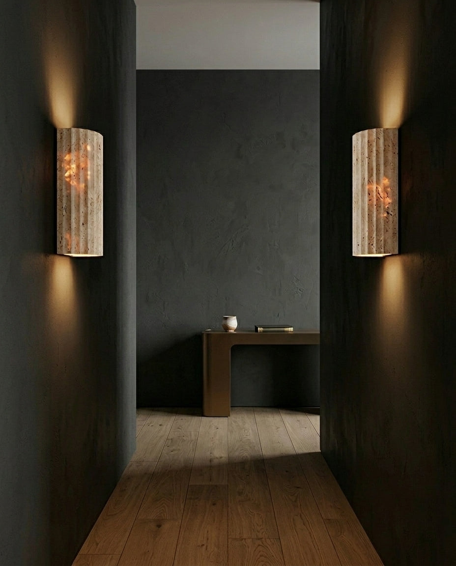 Natural Stone LED Wall Sconce | Warm Glow Wall Light