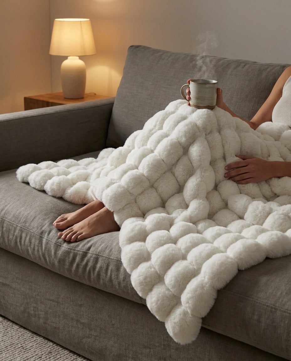 Faux Fur Throw Blanket – Luxury Snuggle Wrap