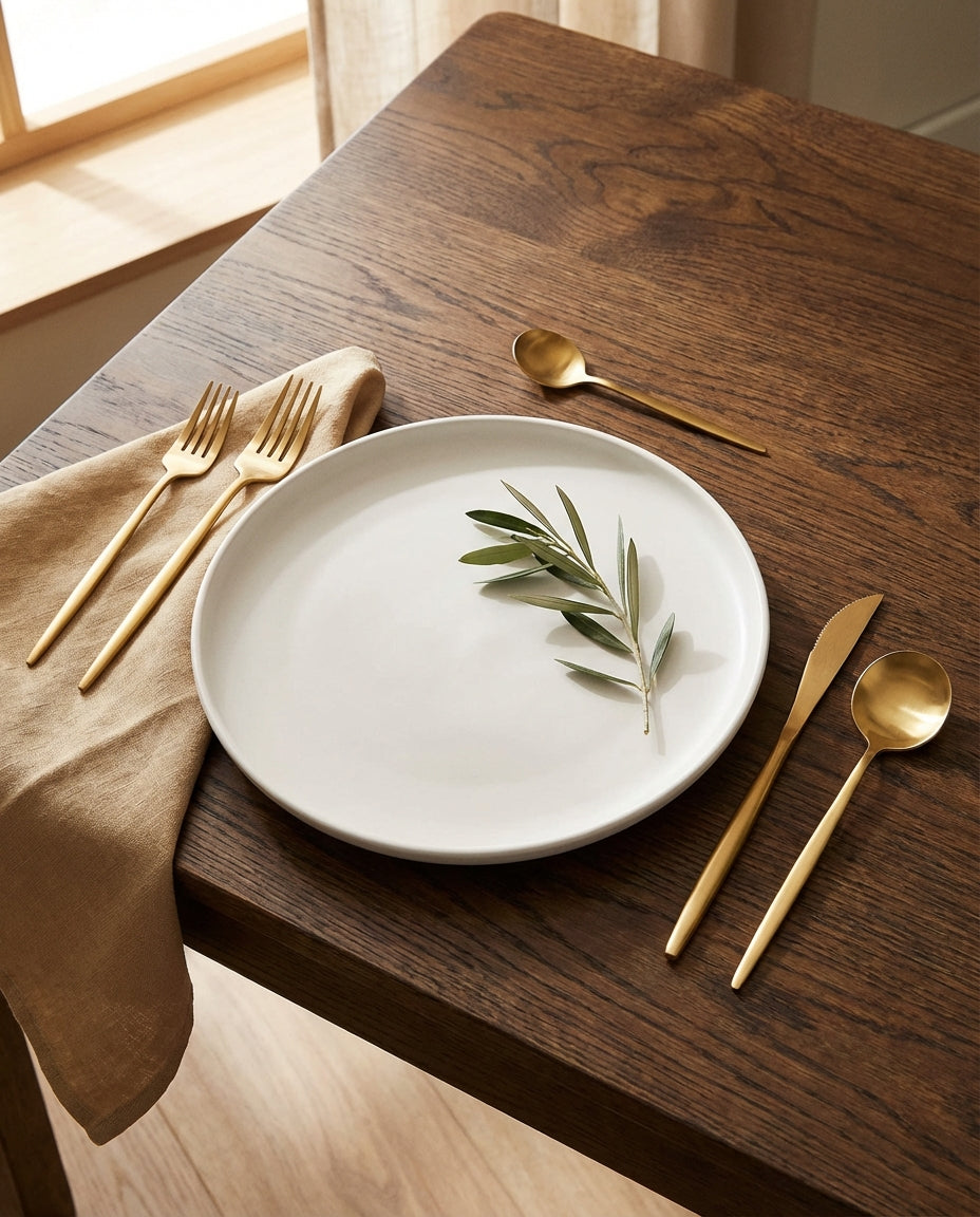 Minimalist Cutlery Set – Matte Finish Flatware for 4–16