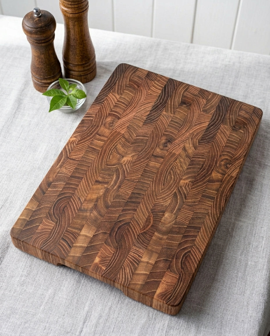 End-Grain Hardwood Chopping Board | Precision Kitchen Block