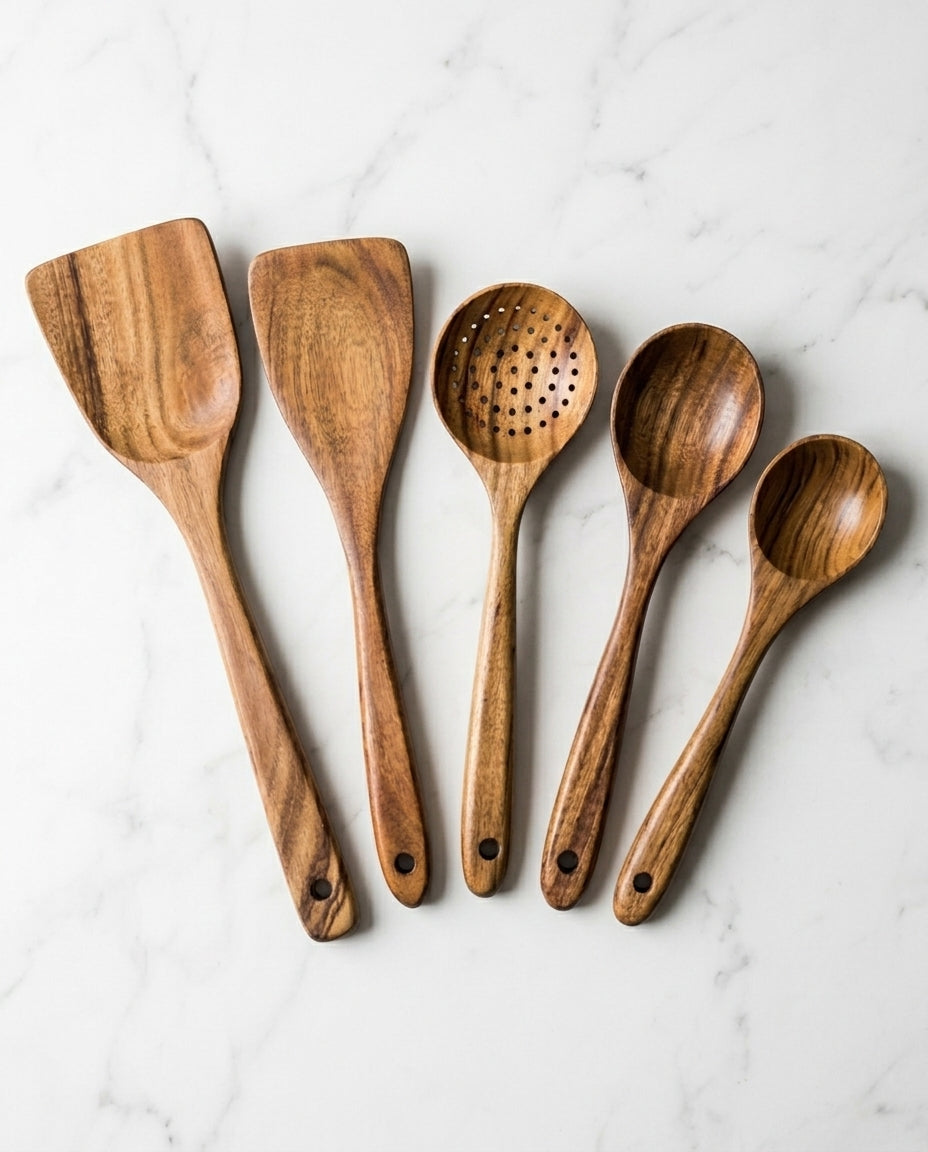 Wooden Kitchen Utensil Set 5-Piece | Acacia Wood