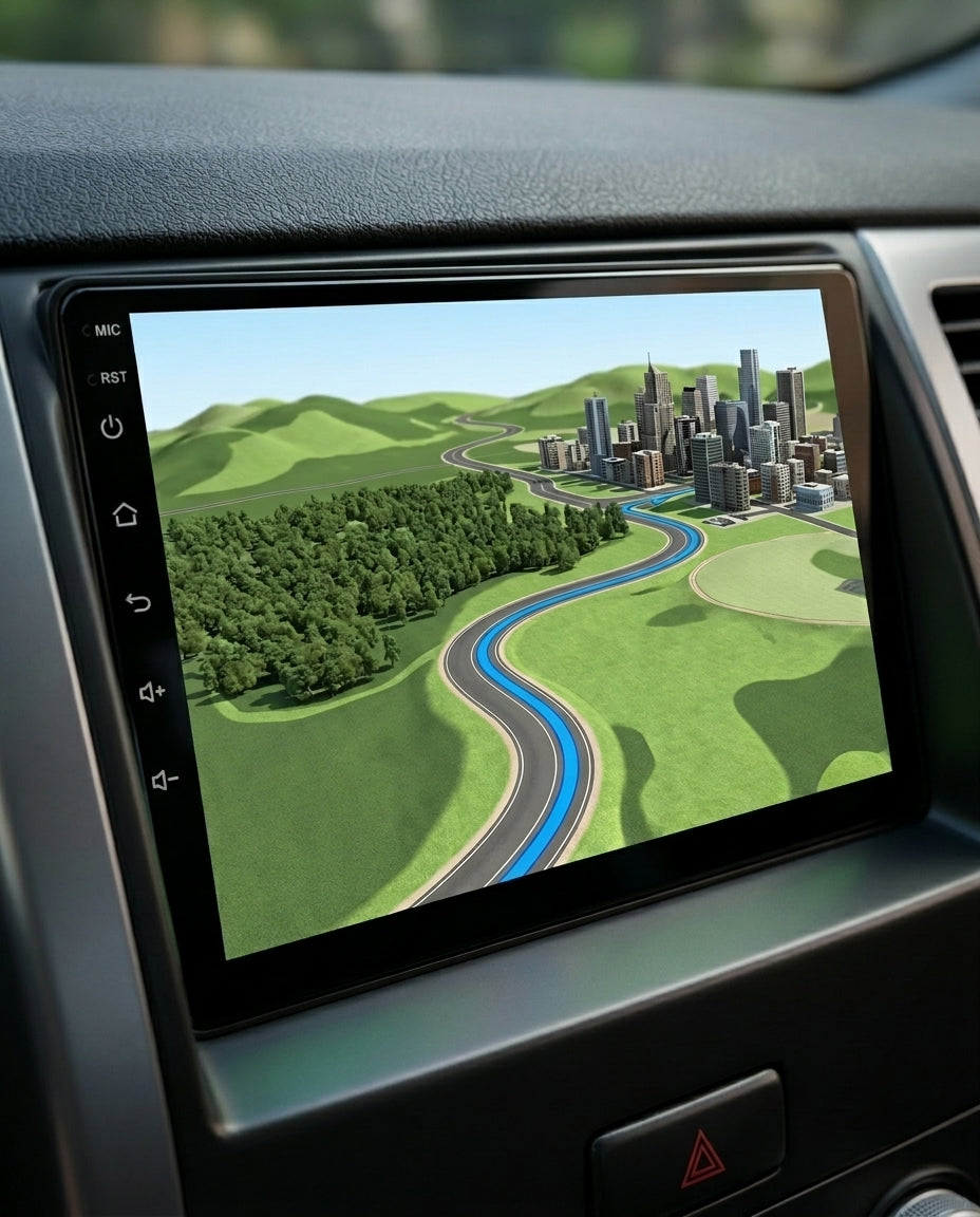 Android Double DIN Car Stereo | 10" Touch Screen & GPS