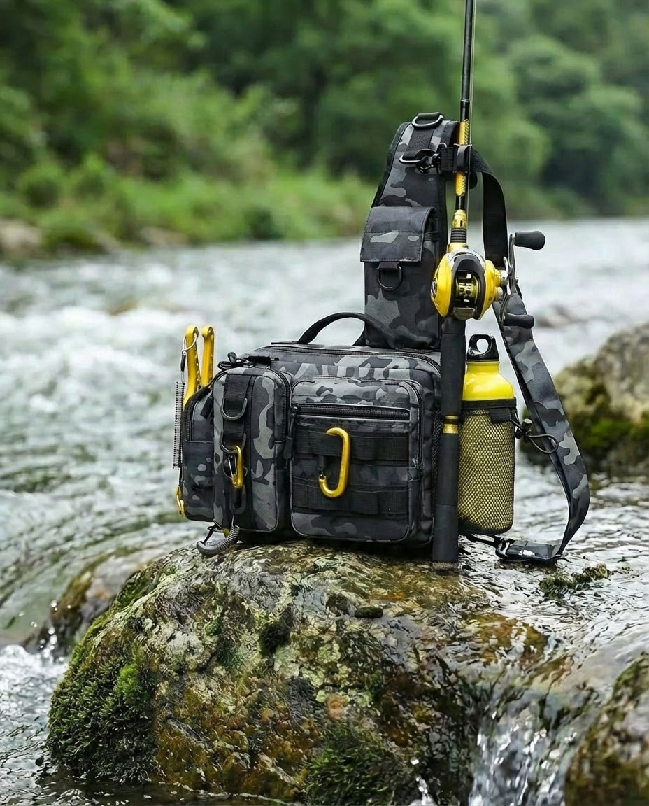 Fishing Shoulder & Waist Bag | Rod Holder Tackle Bag