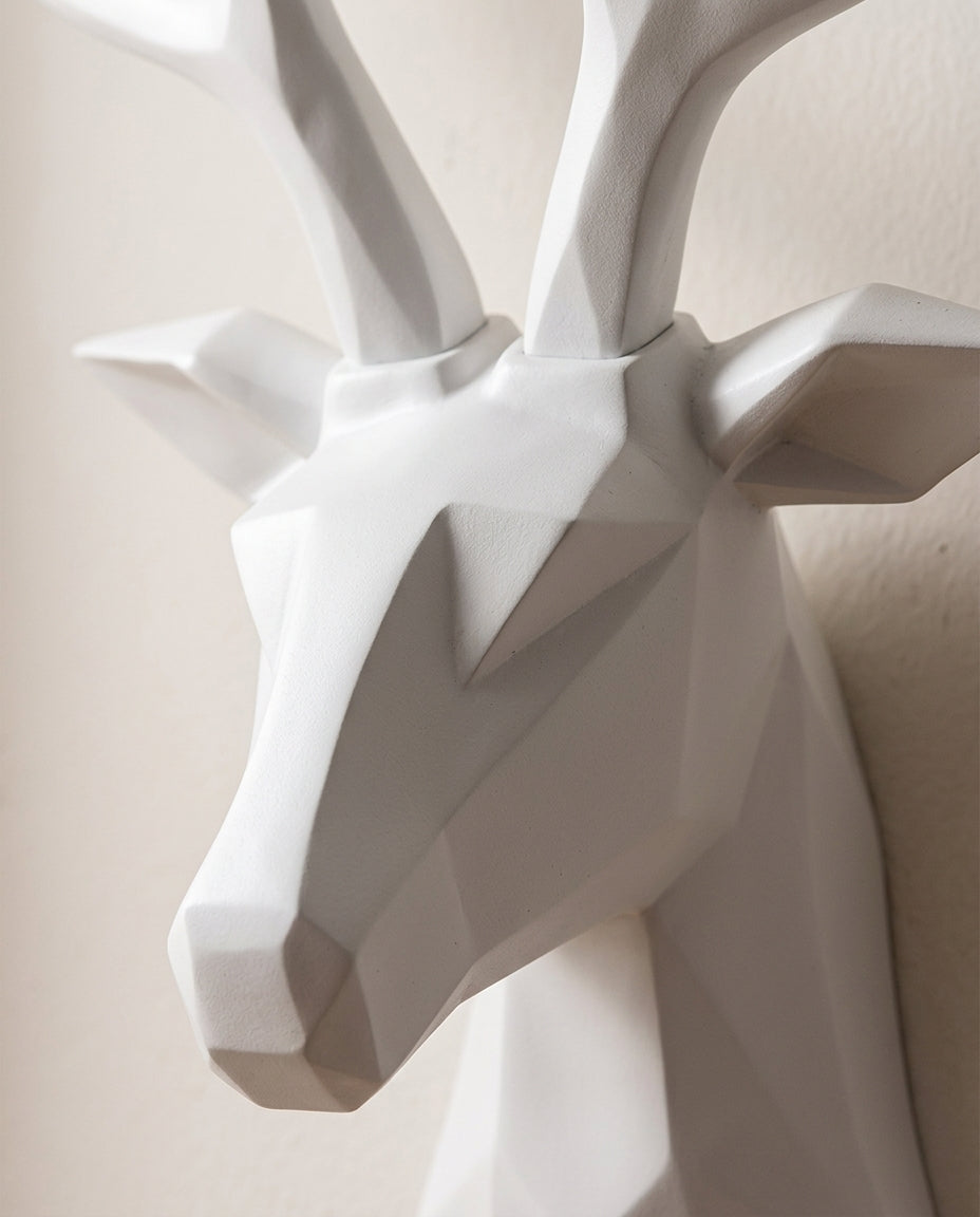 3D Geometric Stag Head Wall Décor | Statement Wall Art