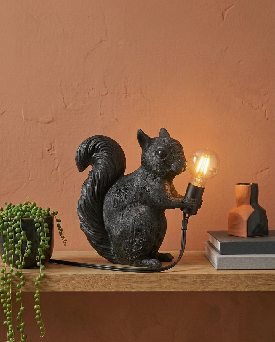 LED Squirrel Table Lamp | Warm Light for Kids' Rooms