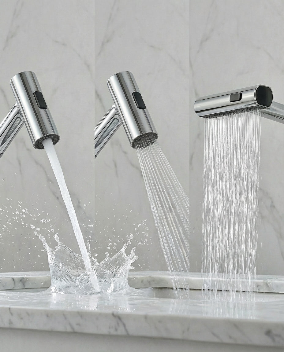 Smart Pull-Out Basin Tap with LED Temperature Display