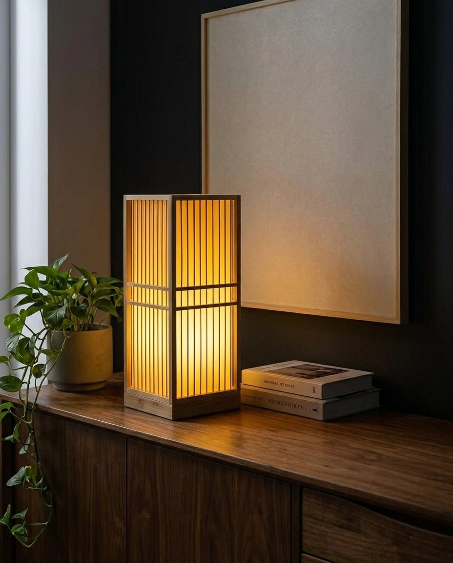 Japanese Table Lamp – Bamboo Zen Light | 4 Sizes