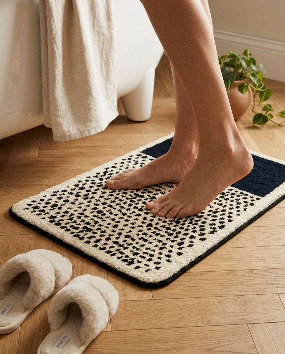 Handmade Abstract Bath Mat – Soft, Non-Slip & Stylish