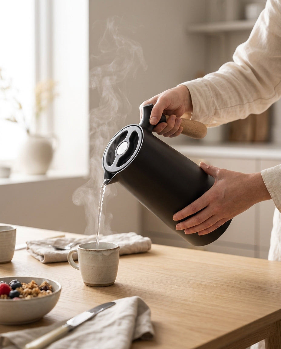 Insulated Glass-Lined Carafe | Wooden Handle – 1 L