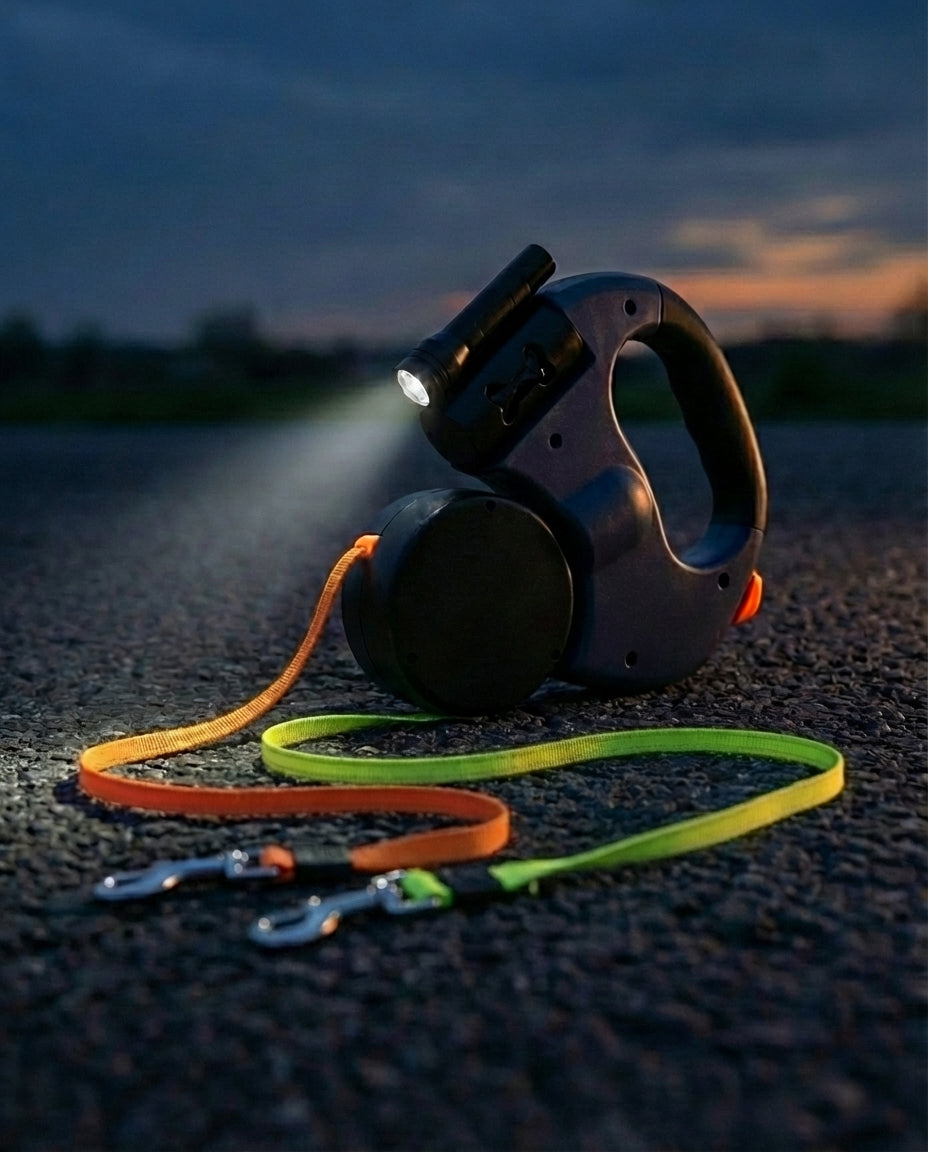 Dual Dog Lead | Retractable Double Dog Lead for Two Dogs