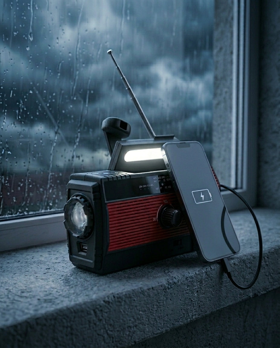 Solar Emergency Radio | 5-Power Hand-Crank Weather Alert