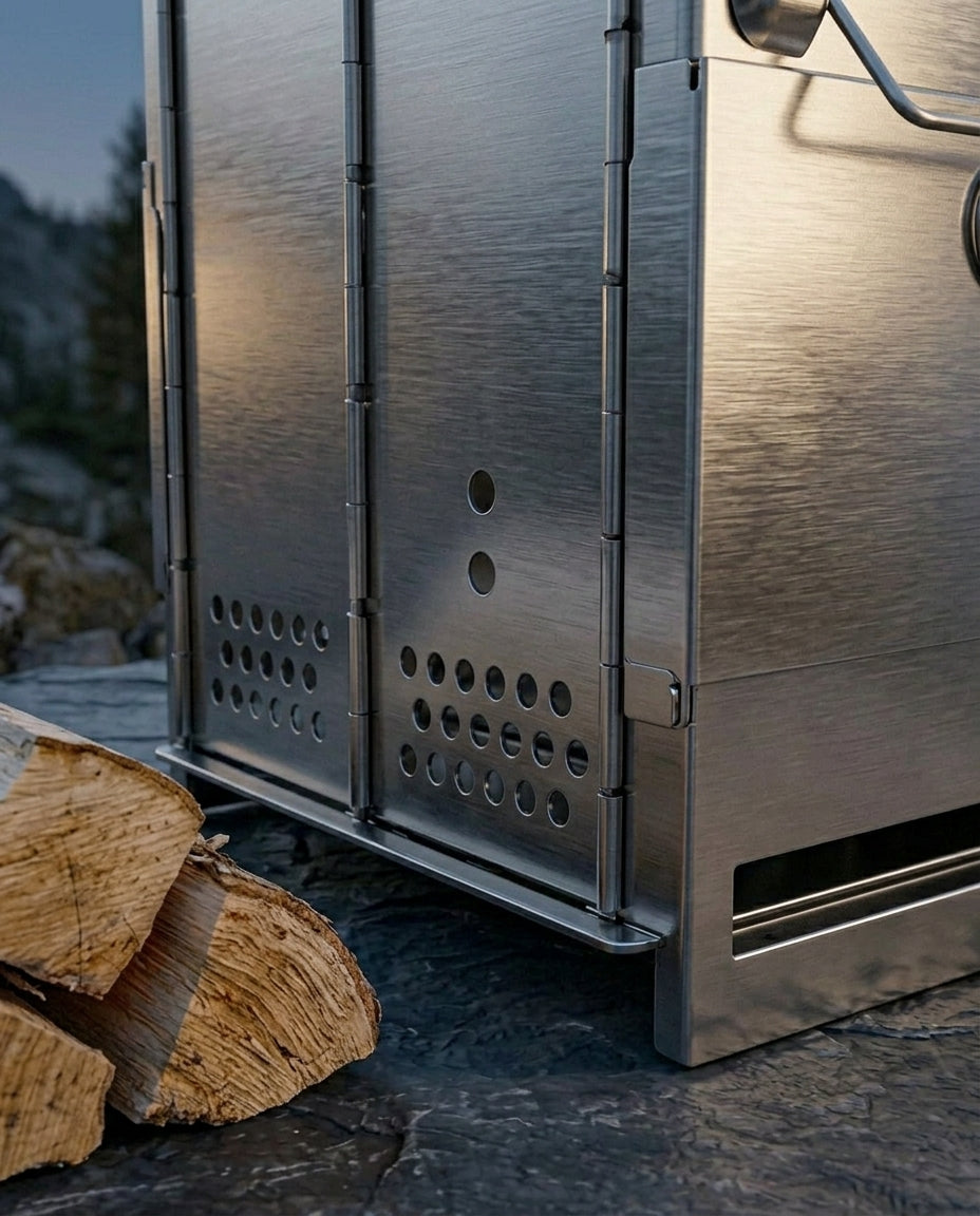Folding Wood Burning Camp Stove | Portable Outdoor Cooker