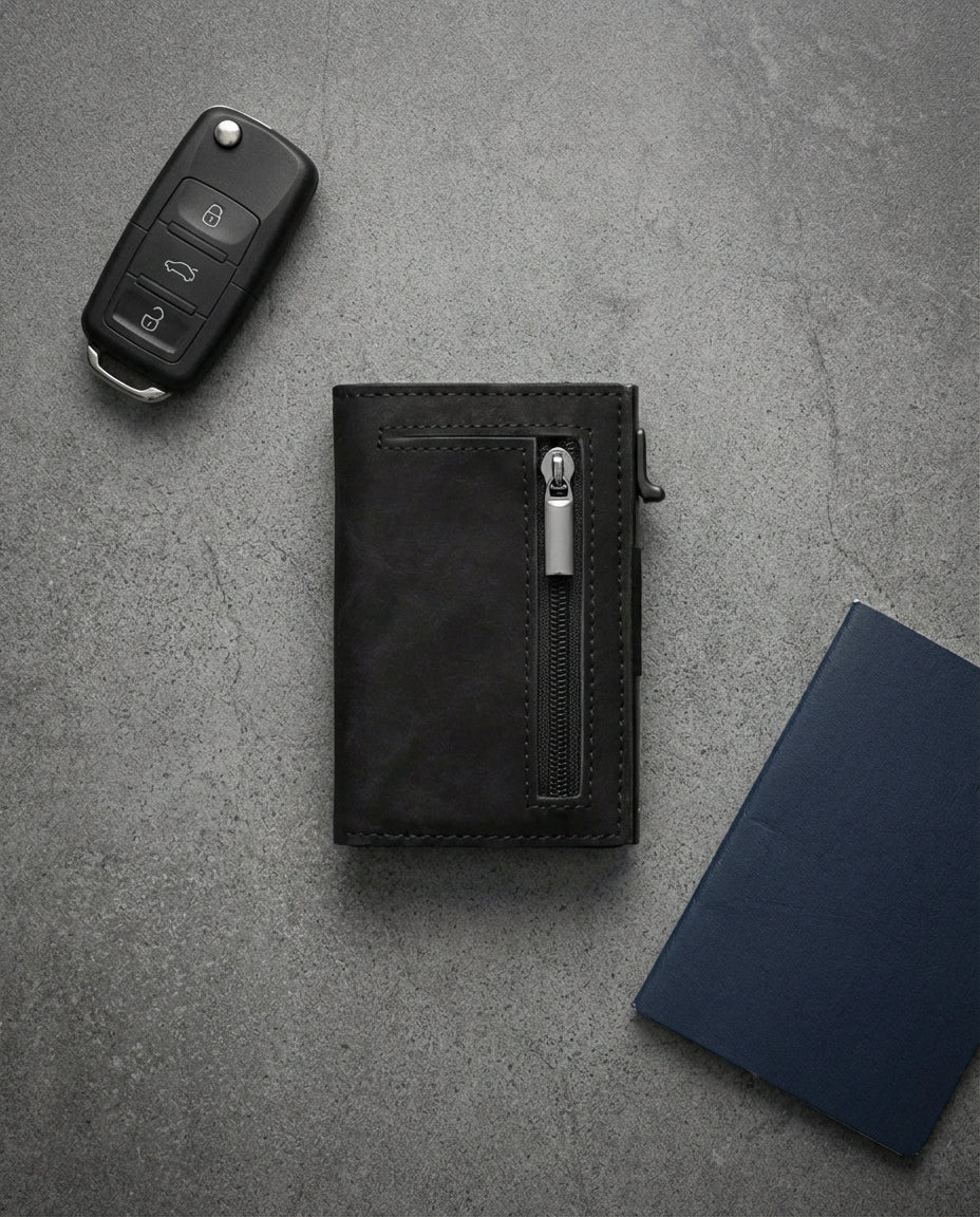 RFID Blocking Slim Wallet – SlimVault Card Carrie