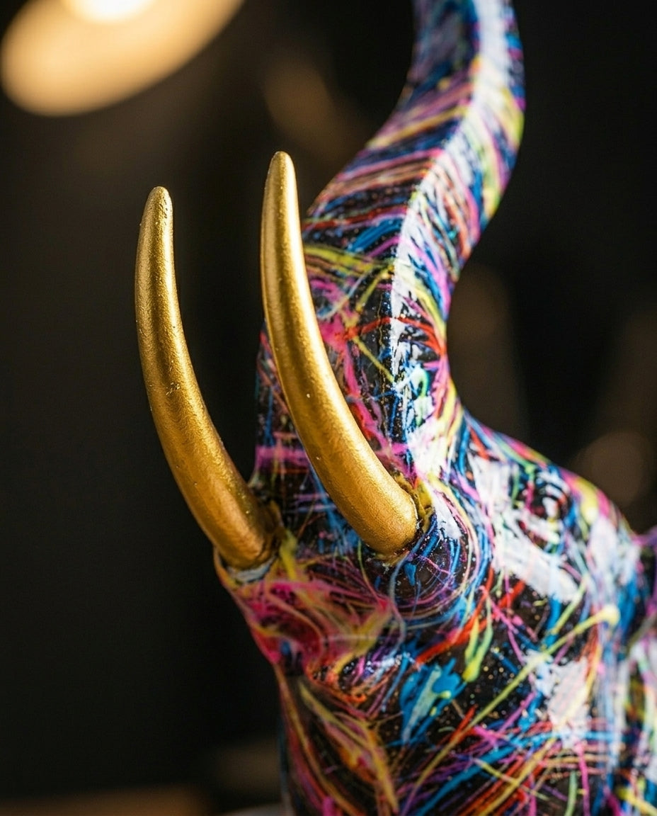 Graffiti Elephant Figurine | Urban Art Home Décor Sculpture