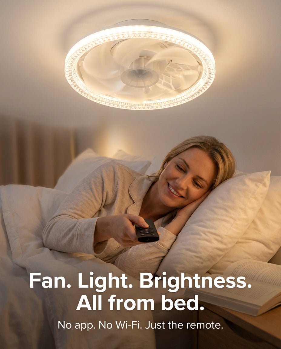SilentBreeze AirGlow | 2-in-1 Ceiling Fan & Light