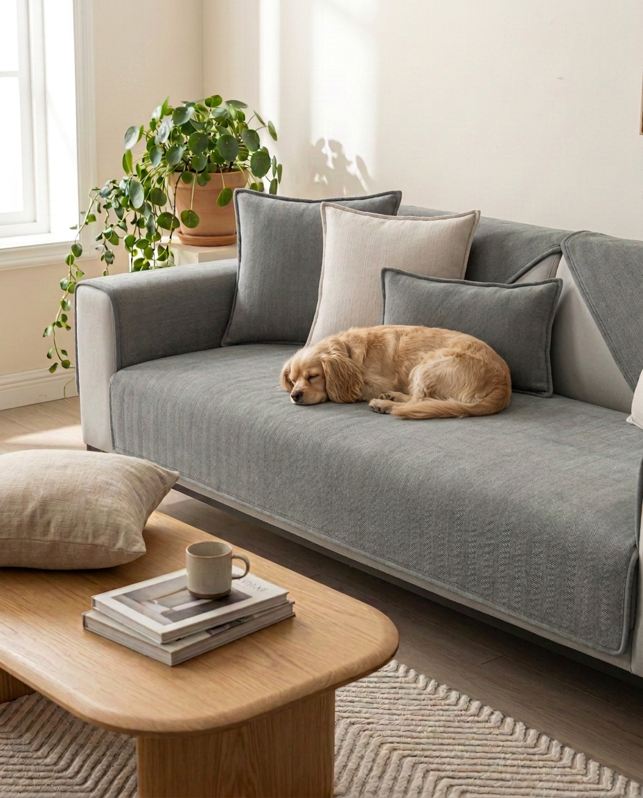 Non-Slip Fleece Sofa Cover | Couch Protector Mat