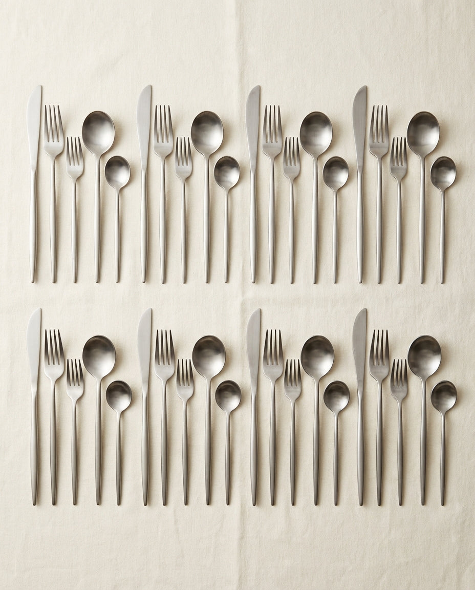 Minimalist Cutlery Set – Matte Finish Flatware for 4–16