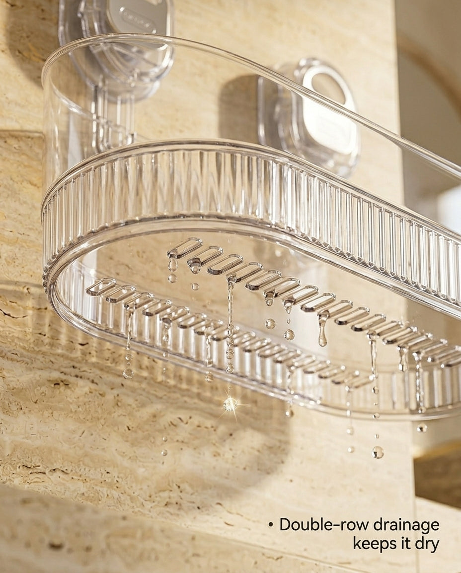 ClearGrip Press-Lock Vacuum Bathroom Shelf