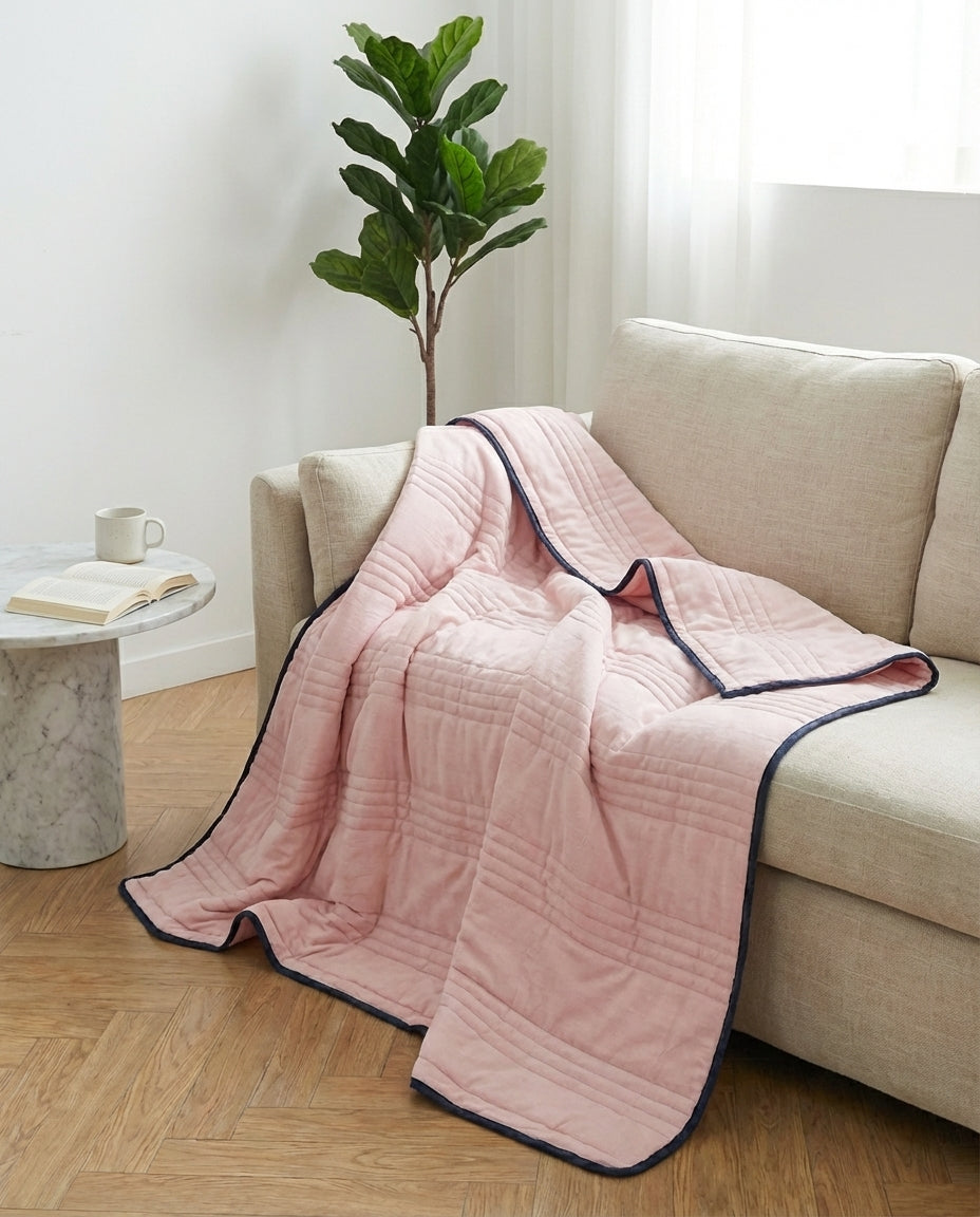 Summer Cooling Quilt | Breathable Bamboo Cotton Blanket